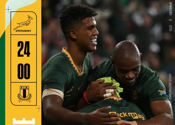 The Springboks secured a dominant 45-0 victory over Italy in the Castle Lager Incoming Series held in Gqeberha on Saturday.