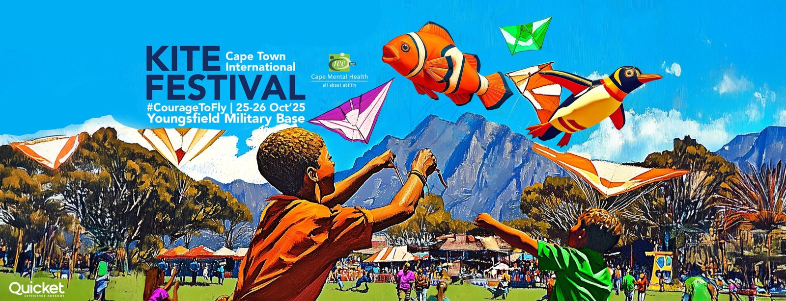 The Cape Town International Kite Festival 2025 returns on 25–26 October with the theme #CourageToFly. Hosted by Cape Mental Health, this two-day family event raises funds and awareness for mental health.