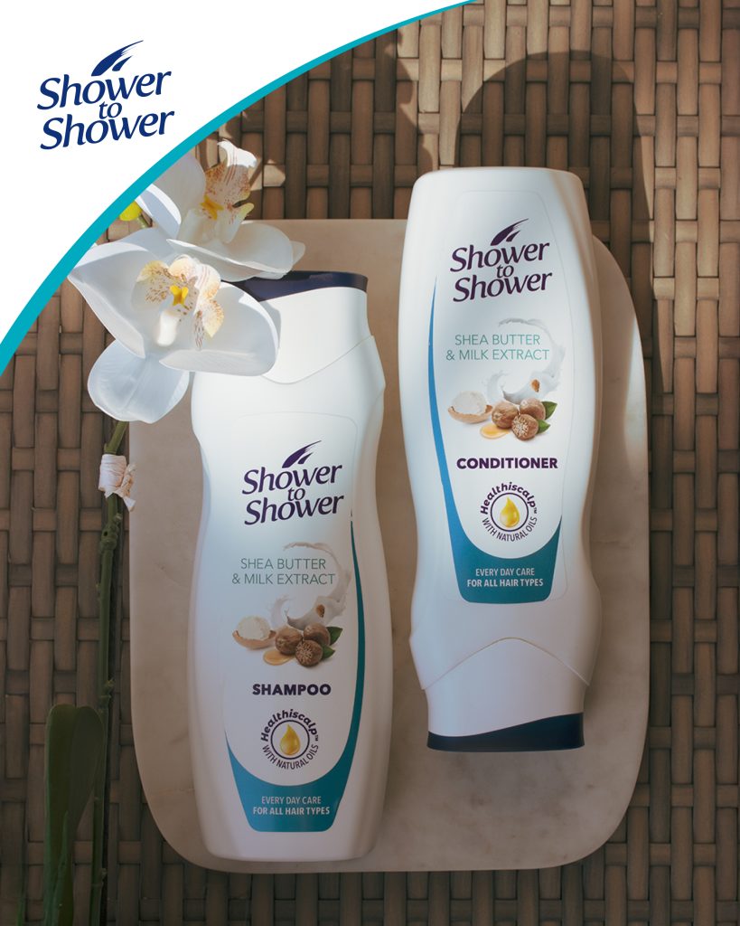 shower to shower shea butter haircare range