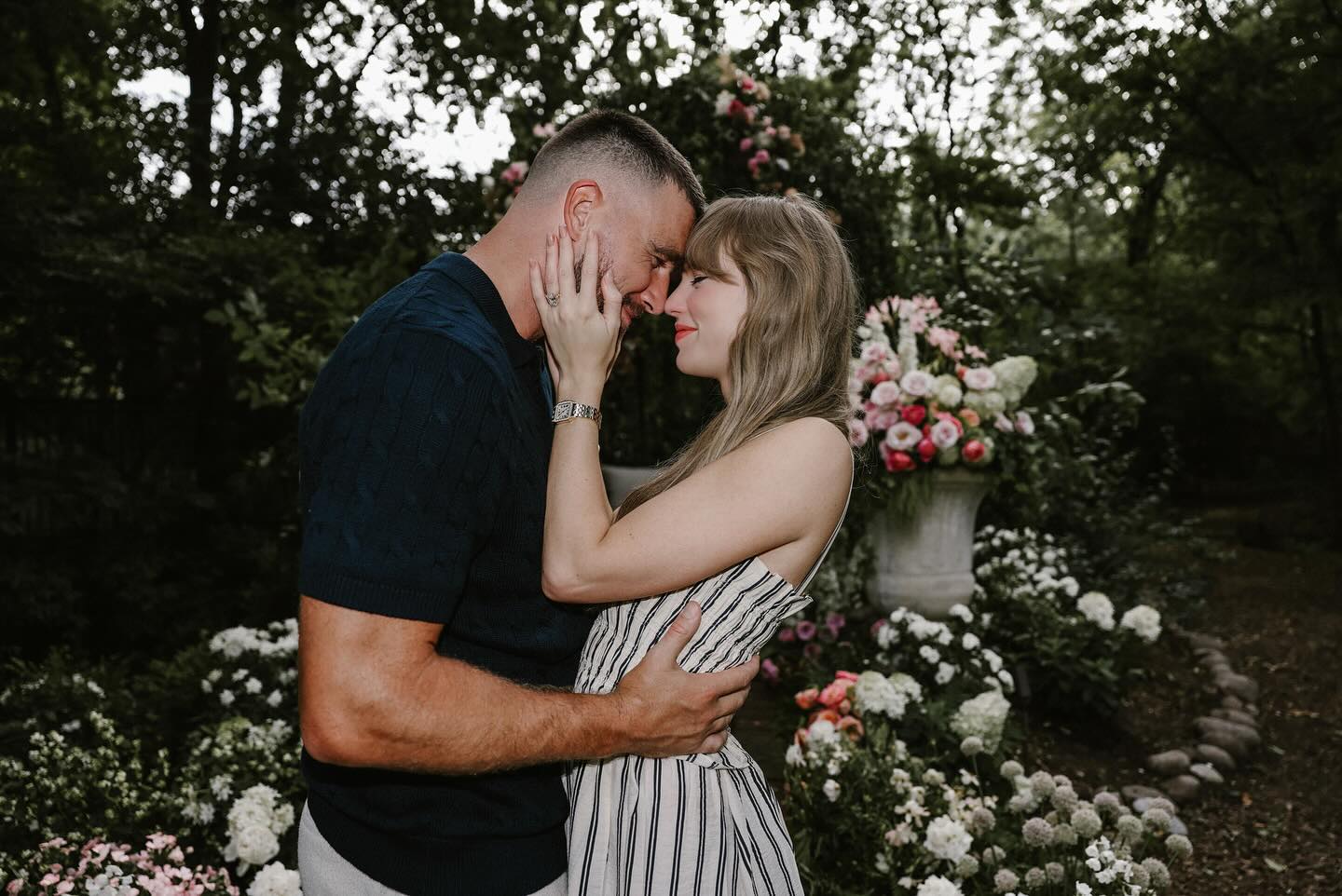 Taylor Swift stunned in a Polo Ralph Lauren striped silk-blend dress as she said yes to Travis Kelce. Inside their engagement style moment and what could be next for the couple.