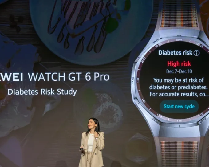 Huawei unveils a wearable diabetes risk assessment feature at World Health Expo Dubai 2026, using PPG smartwatch technology to support early health awareness.