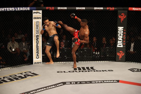 South Africa's Reigning PFL Africa Bantamweight Champion Nkosi Ndebele (right) will feature in the Bantamweight Main Event in the opening round of PFL Africa Season 2 in Pretoria on 10 April 2026. PHOTO: Professional Fighters League (Supplied)