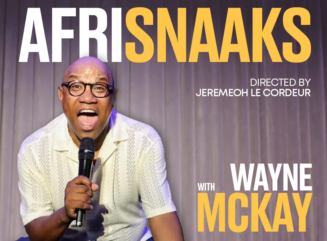 Wayne McKay’s AfriSnaaks comedy show arrives at the Baxter Theatre in Cape Town from 1 to 4 April 2026.
