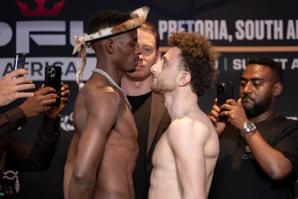 PFL Africa Pretoria weigh ins confirmed. Nkosi Ndebele headlines at SunBet Arena. Full fight card and where to watch.
