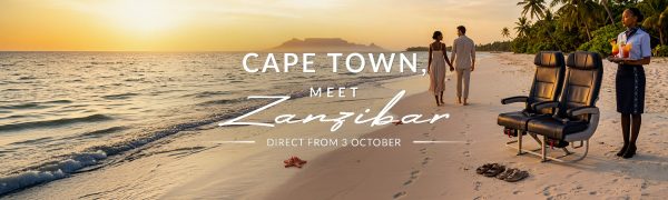 Airlink will launch the first-ever direct Cape Town to Zanzibar flights in October 2026 using new Embraer E195-E2 aircraft.