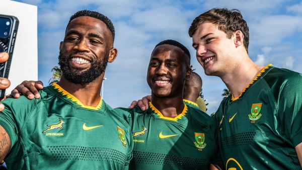 Rassie Erasmus announcing the Springbok squad for the Nations Championship