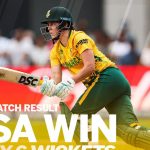 Marizanne Kapp celebrates during South Africa Women's victory over India