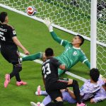 Luis Romo celebrates after scoring for Mexico against South Korea