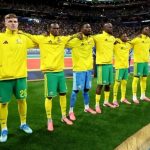 Bafana Bafana players celebrate qualifying for the FIFA World Cup Round of 32.