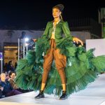 Models showcase Country Allure designs during the Hollywoodbets Durban July Preview Fashion Show at Westown Square.