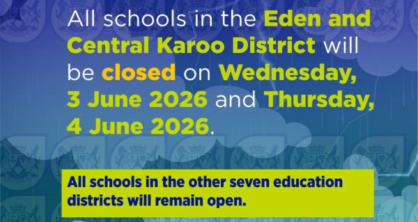 Schools in the Eden and Central Karoo districts will close for two days as severe rain and flooding warnings hit the Western Cape.