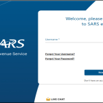 Laptop displaying a fake SARS phishing email during the 2026 tax filing season.