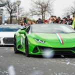 Supercars lined up at Kyalami Grand Prix Circuit for the Supercar Rhino Run charity event.
