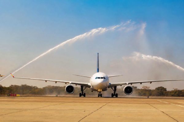 An Air Zimbabwe aircraft operating the direct Harare to London Gatwick route.