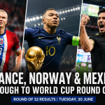 France, Norway and Mexico celebrate after advancing to the FIFA World Cup Round of 16.