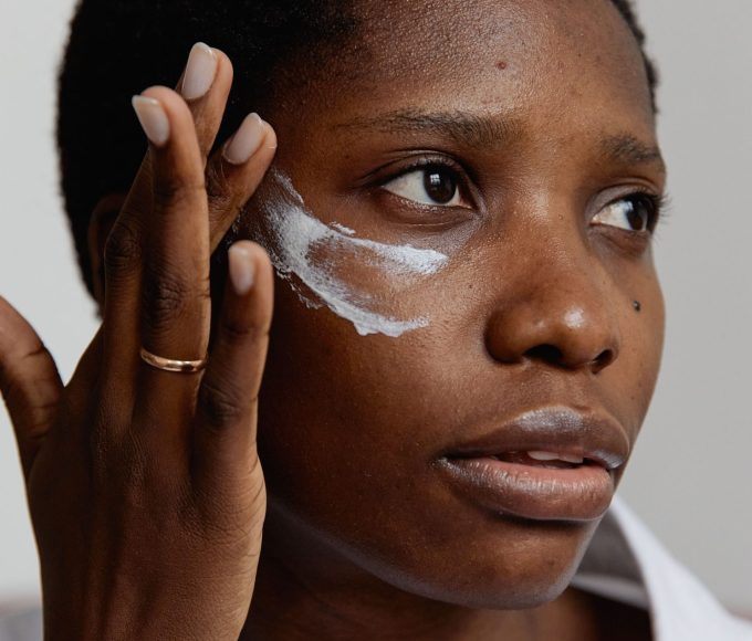 Patient receiving a collagen-boosting aesthetic skin treatment.