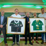 Castle Double Malt partnership launch celebrating the Springboks and All Blacks rivalry at FNB Stadium.