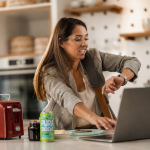 Woman relaxing at home and taking time for herself after a busy day