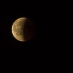 Deep partial lunar eclipse creating a copper-red Moon