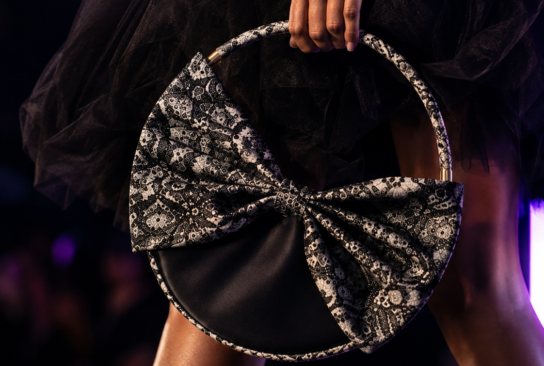 Handcrafted South African Shweshwe handbags from The Bushwhisper Shop heading to Paris Fashion Week