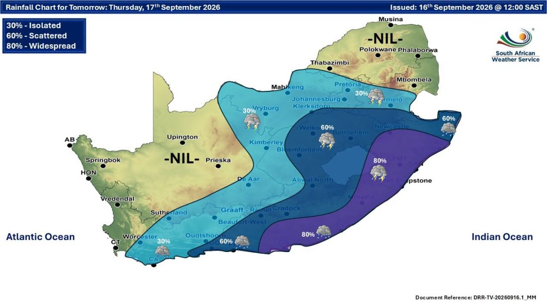 Severe rain and Level 6 storm clouds as weather warnings are issued across parts of South Africa