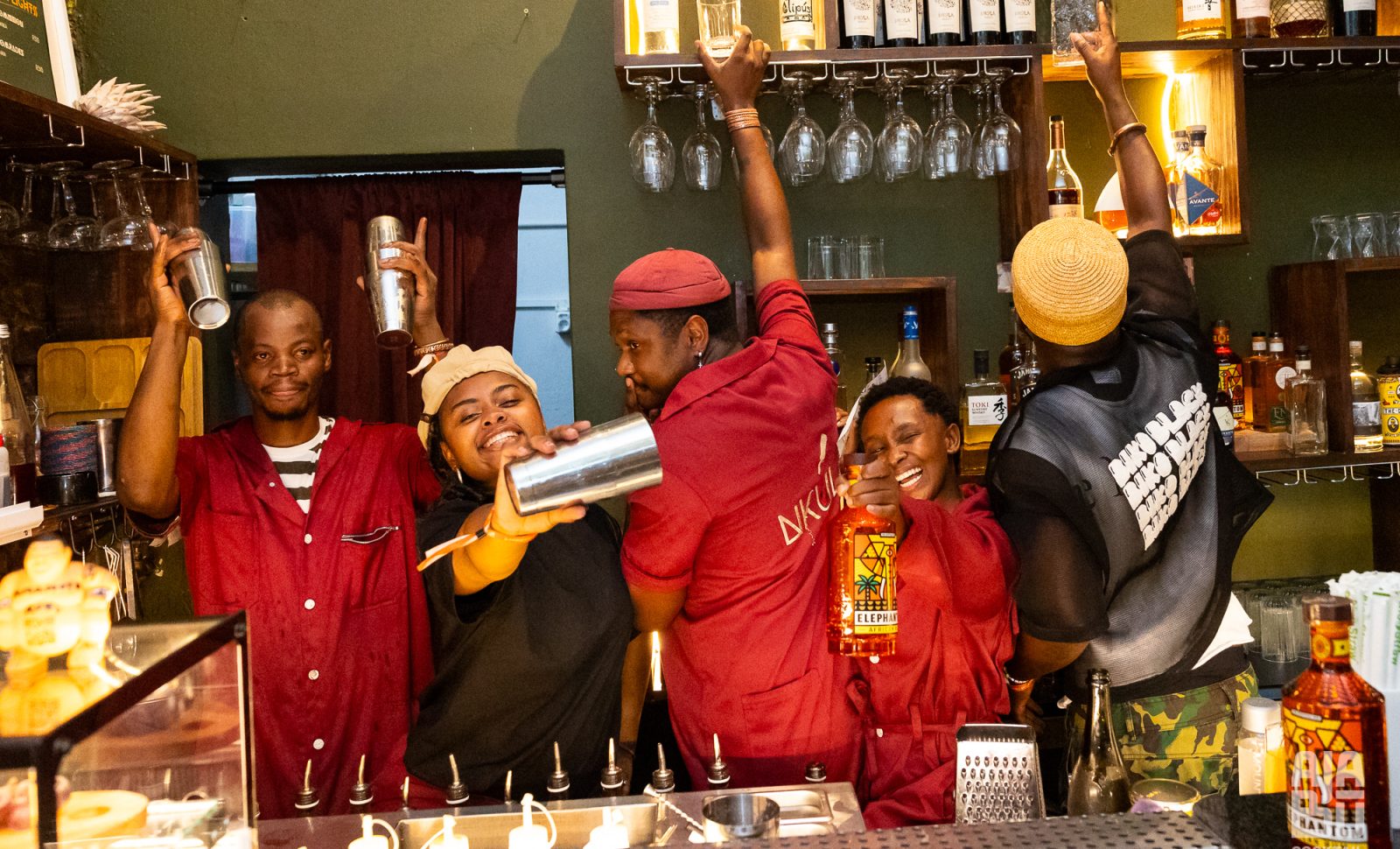 Bartenders preparing cocktails at the AJABU Cocktail & Spirits Festival in Cape Town