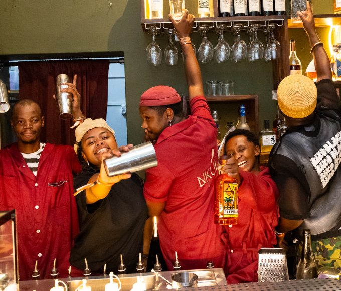 Bartenders preparing cocktails at the AJABU Cocktail & Spirits Festival in Cape Town