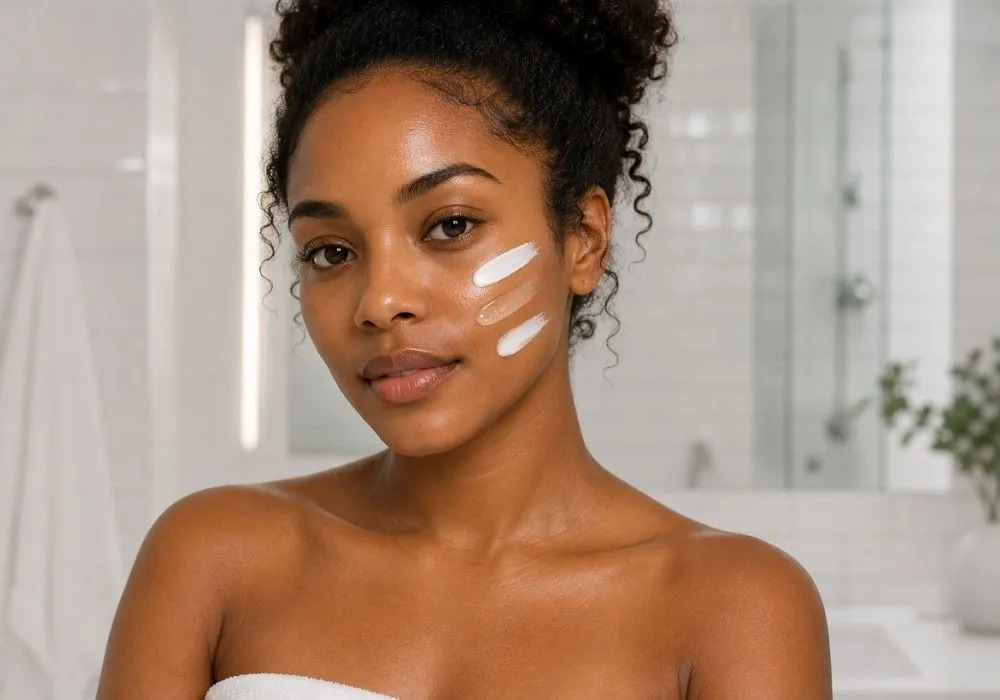 Skincare products arranged in the order they should be applied during a skincare routine