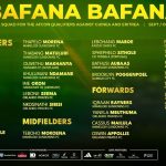 Bafana Bafana coach Pitso Mosimane names his 30-man squad for the 2027 AFCON qualifiers