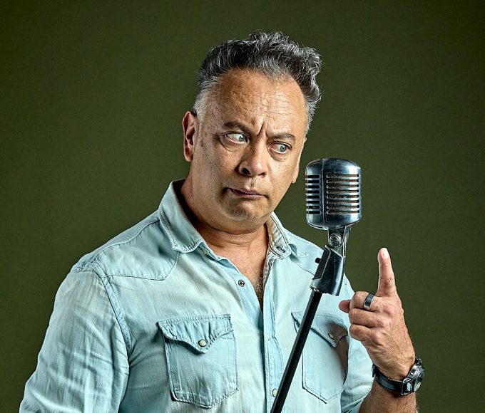 South African comedian Kurt Schoonraad performing his Funny Side Up one-man comedy show