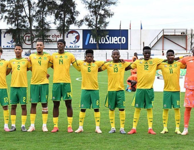 South Africa U20 national team Amajita ahead of their match against Angola