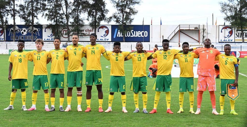 South Africa U20 national team Amajita ahead of their match against Angola