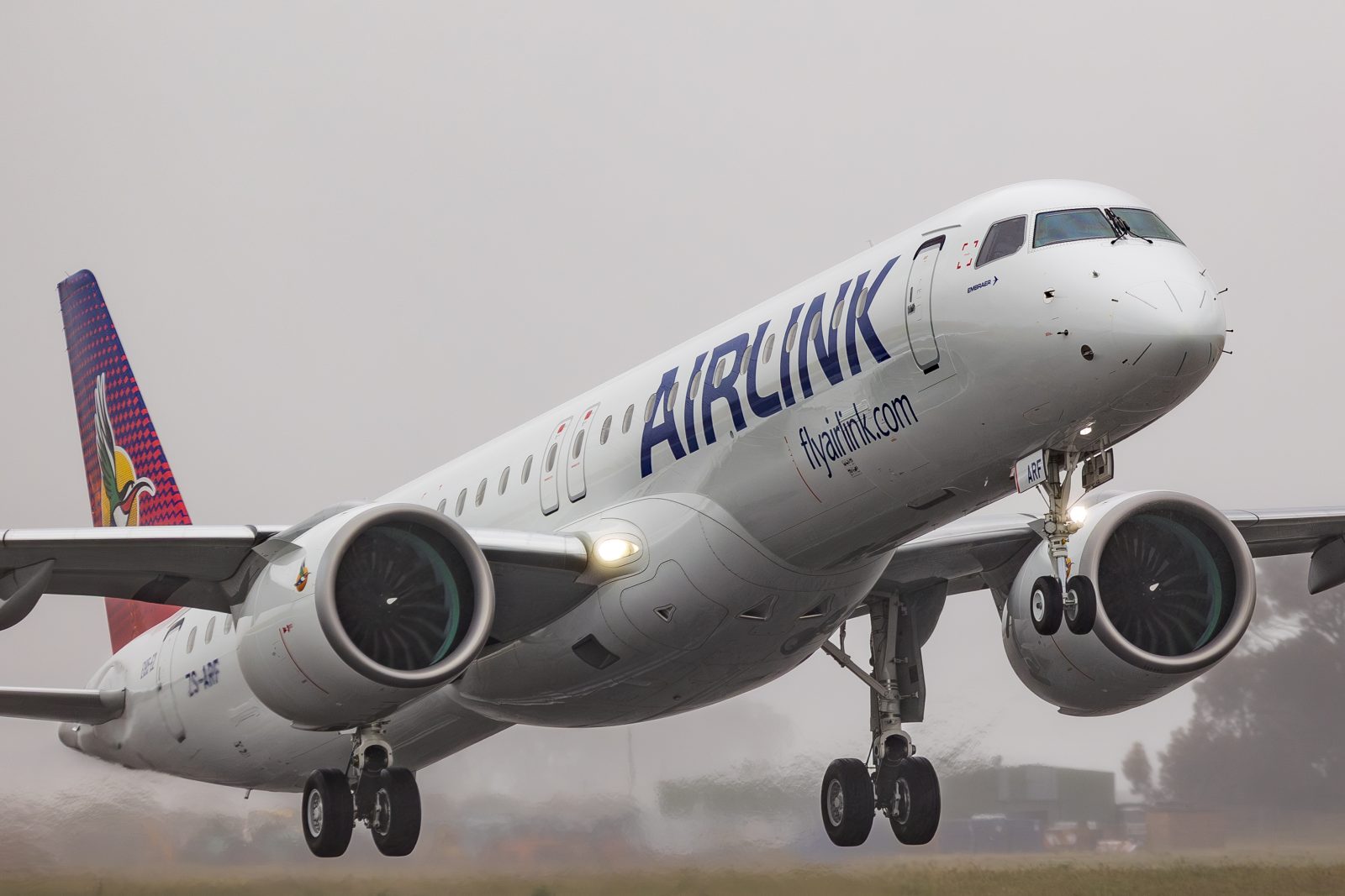 Airlink Embraer E195-E2 aircraft operating the new direct Cape Town to Mauritius route