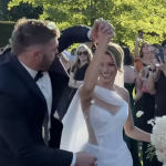 Dricus du Plessis and Vasti Spiller on their wedding day at La Paris Estate in the Cape Winelands